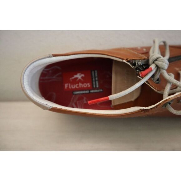 Fluchos 39025 Men's Sz 42 US 9 Cognac Brown Leather ETNA F0148 Sporty Shoes - Picture 9 of 12